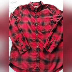 AMERICAN EAGLE Ladies Button Up Flannel Shirt Size Medium Boyfriend Fit. SOFT!
